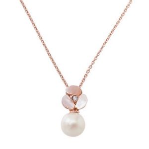 KATE SPADE • Disco Pansy Pearl Mini Drop Necklace
